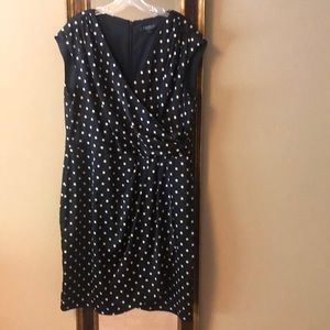 Ralph Lauren navy polka dot dress